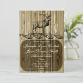 Rustic Elk Wildlife Hunting Wedding Uitnodigingen (Staand voorkant)