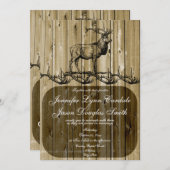 Rustic Elk Wildlife Hunting Wedding Uitnodigingen (Voorkant / Achterkant)