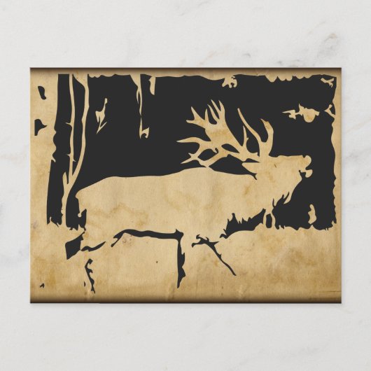 Rustic Elk Wildlife  Natuur papier jagen Briefkaart (Voorkant)