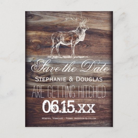 Rustic Elk Wildlife sparen de Briefkaarten van de  (Voorkant)