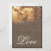 Rustic Elk Woodland Burlap Print Huwelijksuitnodig Kaart (Achterkant)