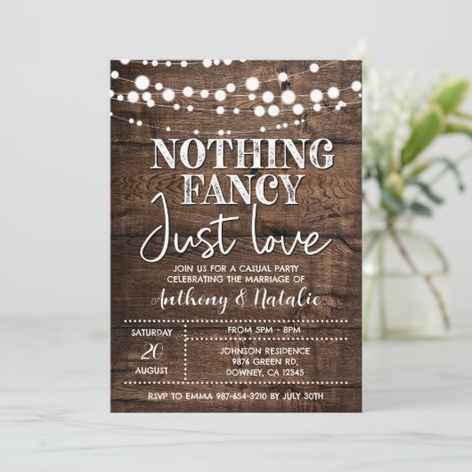 Rustic Elopement Wedding Kaart (Staand voorkant)