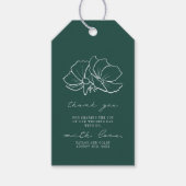 Rustic Emerald Floral Weddenschap Bedankt Gift Cadeaulabel (Voorkant)