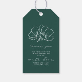 Rustic Emerald Floral Weddenschap Bedankt Gift Cadeaulabel