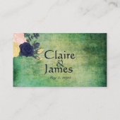 Rustic Emerald Floral Wedding Registry Kaart (Achterkant)