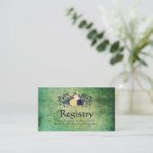 Rustic Emerald Floral Wedding Registry Kaart (Staand voorkant)