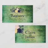 Rustic Emerald Floral Wedding Registry Kaart (Voorkant / Achterkant)