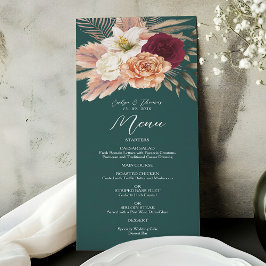 Rustic Emerald Green Wedding Menu