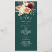 Rustic Emerald Green Wedding Programmakaart (Voorkant)