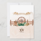 Rustic Emerald Green Western Charro Quinceanera Kaart (Achterkant)