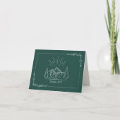 Rustic Emerald Mountain Wedding Bedankkaart (Voorkant)