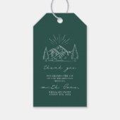 Rustic Emerald Mountain Wedding Bedankt Cadeaulabel (Voorkant)