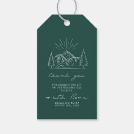 Rustic Emerald Mountain Wedding Bedankt Cadeaulabel