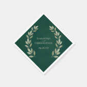Rustic Emerald & Sage Leaves Diagonal Wedding Servet (Hoek)