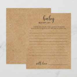 Rustic - Emmerlijst babyshowerspel voor de baby
