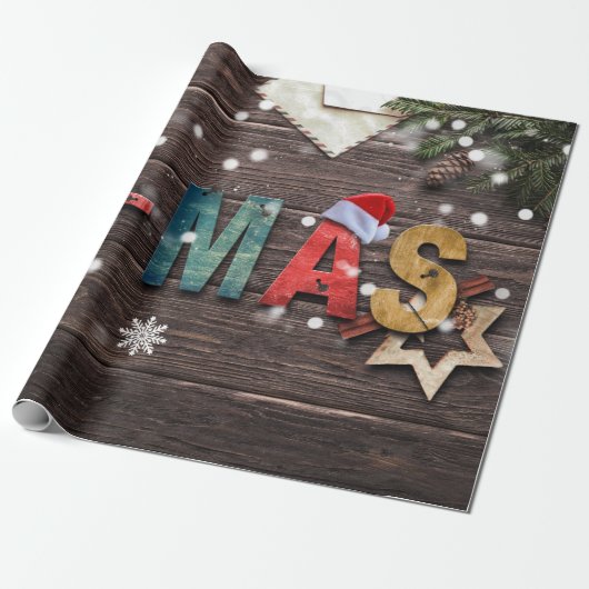 Rustic en Fun X-Mas Cadeaupapier (Uitgerold)