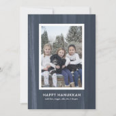 Rustic en Modern Blue Waterverf Hanukkah Feestdagenkaart (Voorkant)