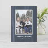 Rustic en Modern Blue Waterverf Hanukkah Feestdagenkaart (Staand voorkant)