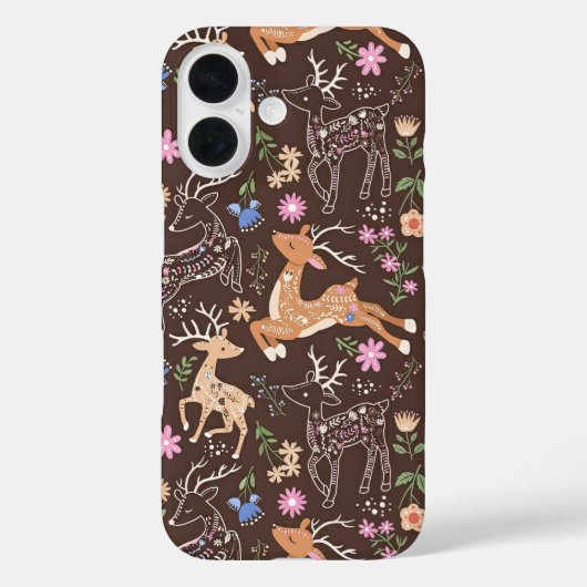 Rustic Enchanted Deer and Botanicals Case-Mate iPhone Case (Achterkant)