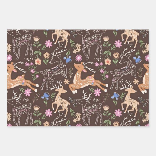 Rustic Enchanted Deer and Botanicals Inpakpapier Vel (Voorkant 2)