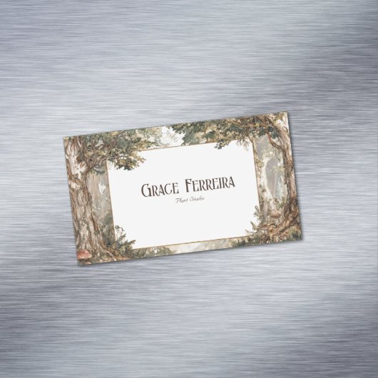Rustic Enchanted Forest en paddenstoelen Magnetisch Visitekaartje (Voorbeeld)