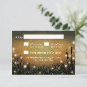 Rustic Enchanted Forest Firefly Wedding RSVP-kaart RSVP Kaartje (Staand voorkant)