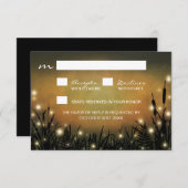 Rustic Enchanted Forest Firefly Wedding RSVP-kaart RSVP Kaartje (Voorkant / Achterkant)