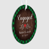 Rustic Engaged Green Buffalo Pset Couple Ornament (voorkant)