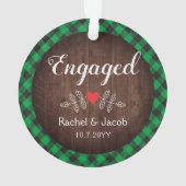 Rustic Engaged Green Buffalo Pset Couple Ornament (achterkant)