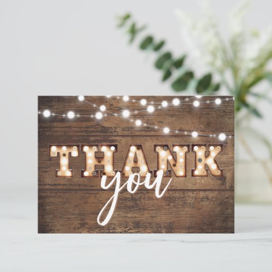 Rustic Engagement Party Bedankkaart (Staand voorkant)