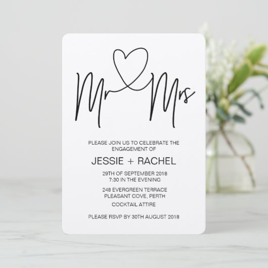 Rustic Engagement Party Invitation Future Mr & Mrs Kaart (Staand voorkant)