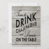 Rustic Engagement Party Time to Drink Champagne Kaart (Voorkant)