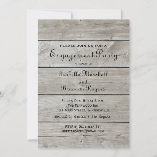 Rustic Engagement Party Time to Drink Champagne Kaart (Achterkant)