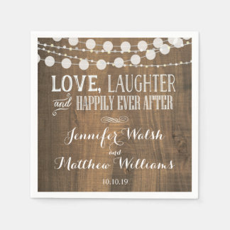 Rustic Engagement Wedding Gepersonaliseerde servet