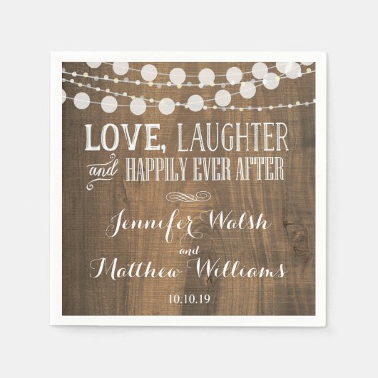 Rustic Engagement Wedding Gepersonaliseerde servet (Voorkant)