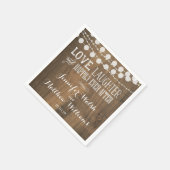 Rustic Engagement Wedding Gepersonaliseerde servet (Hoek)