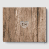 Rustic Engraved Heart Wedding Vrijgezellenfeest PH Gastenboek (Achterkant)