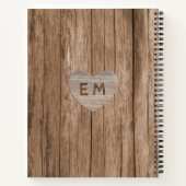 Rustic Engraved Heart Wedding Vrijgezellenfeest PH Notitieboek (Achterkant)