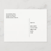 Rustic Engraved Wood Heart Monogram RSVP Uitnodiging Briefkaart (Achterkant)