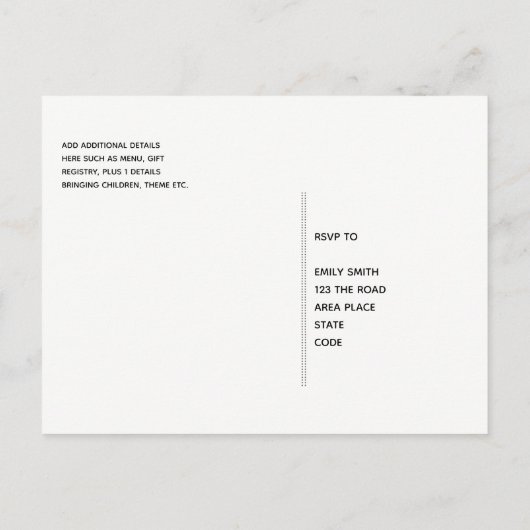 Rustic Engraved Wood Heart Monogram RSVP Uitnodiging Briefkaart (Achterkant)