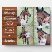 Rustic Equestrian Keepslag Horse Memorial Fotoplaat (Voorkant)