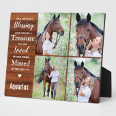 Rustic Equestrian Keepslag Horse Memorial Fotoplaat (Zijkant)