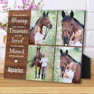 Rustic Equestrian Keepslag Horse Memorial Fotoplaat