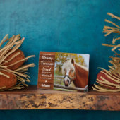 Rustic Equestrian Keepslag Horse Memorial Fotoplaat (Zijkant)