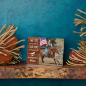 Rustic Equine Remembrance Keepslag Horse Memorial Fotoplaat (Zijkant)