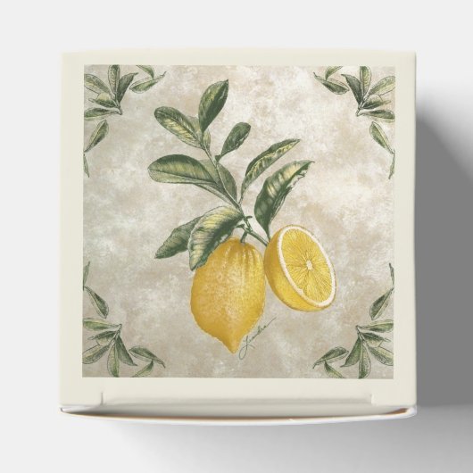 Rustic Etched Lemons Favor Box Bedankdoosjes (Bovenkant)