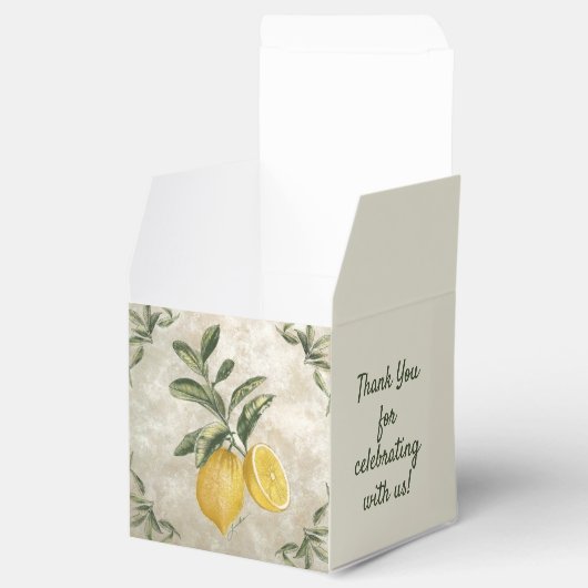 Rustic Etched  Lemons Favor Box Bedankdoosjes (Geopend)