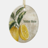 Rustic Etched Vintage Lemons Keramisch Ornament (Rechts)