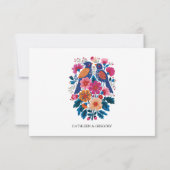 Rustic Ethnic Folk Birds and Flowers Wedding Save The Date (Achterkant)