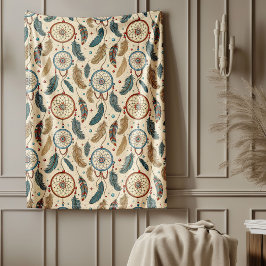 Rustic Etnic Inheemse Artistiek dromenvanger Fleece Deken